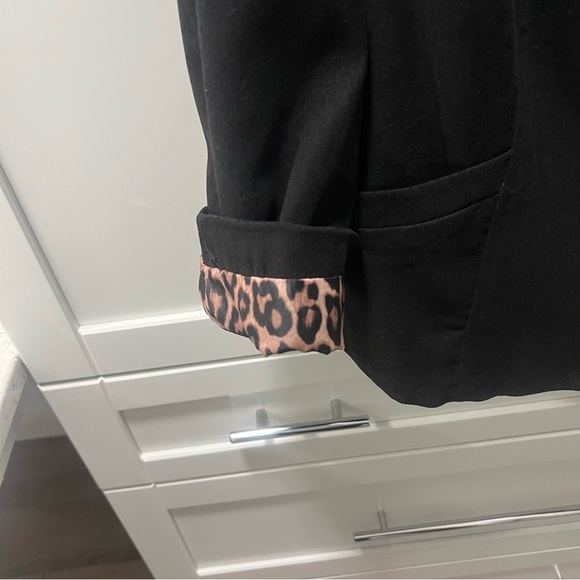 Vintage TRADITION Black Leopard Print Zipper Closure Jacket Blazer Size 14 - Picture 8 of 11
